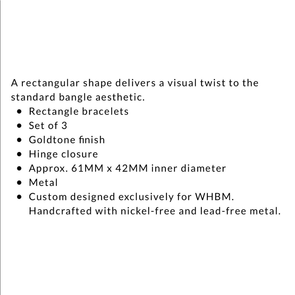 WHBM rectangle bracelet set - Picture 12 of 13
